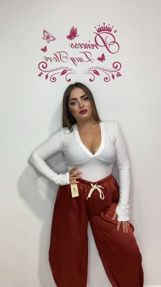 Pantalone satin morbido