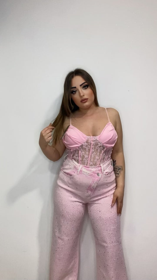 Jeans rosa brillanti